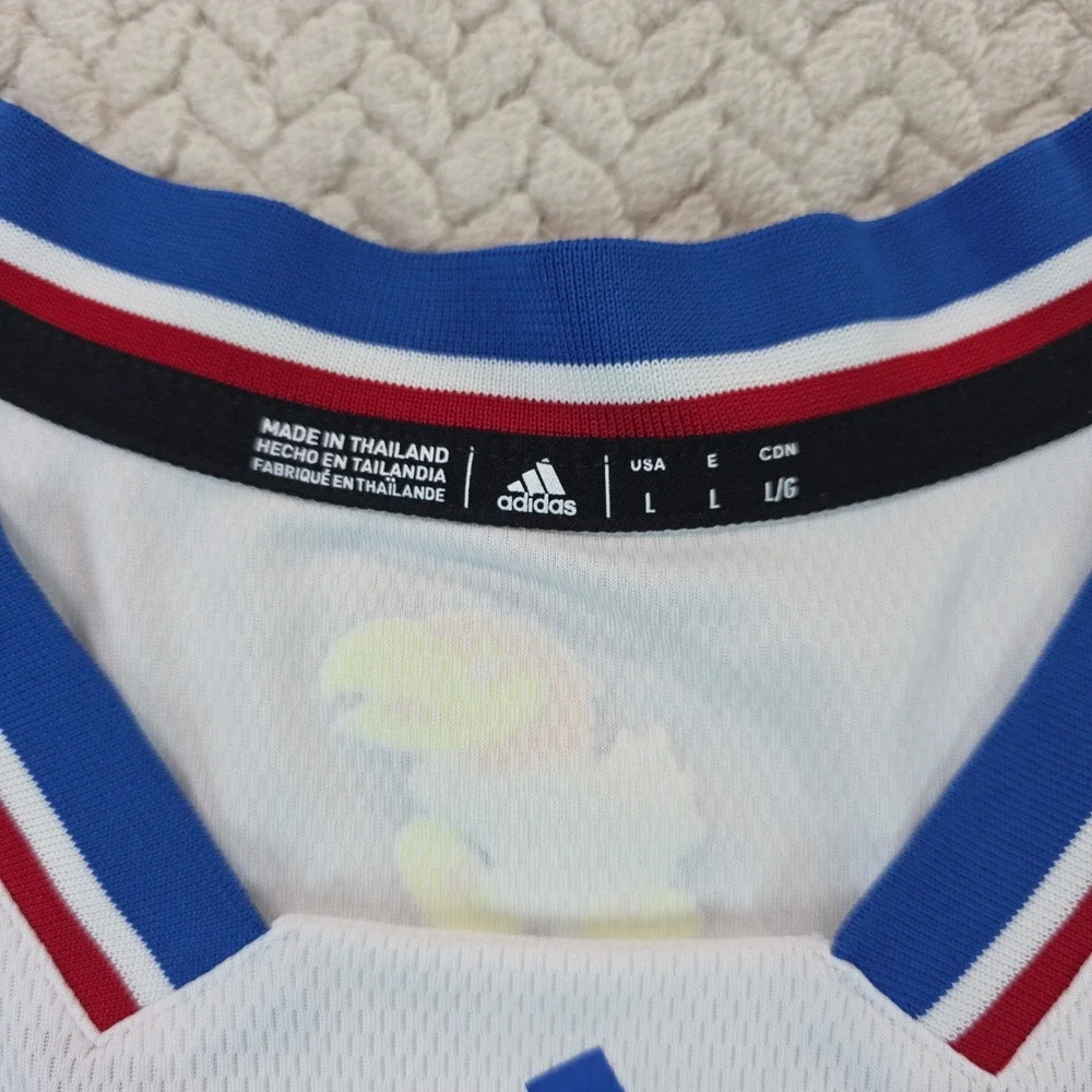 Adidas Kansas Jayhawks Sixth Man Band Basketball Jersey White Mens Large 6